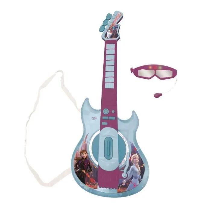Guitare électronique lumineuse avec lunettes équipées d'un micro - Reine des Neiges-0