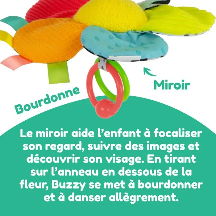 Peluche d'éveil sensoriel - Lamaze - Buzzy l’Abeille - Jaune - 0 à 6 mois - Clipser pour voyager-5