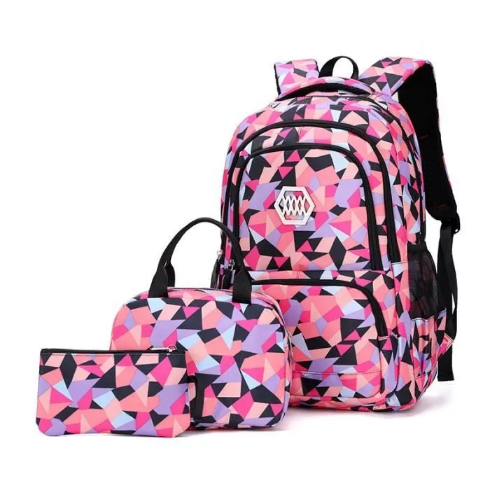 Sac à Dos+Sac Crayon+Petit sac à bandoulière lycée collège Scolaire Sacs école Ado enfant Garçons Filles backpack-741-0