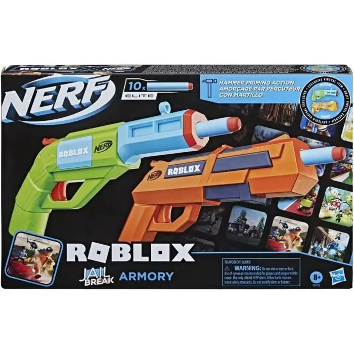 NERF - Roblox Jailbreak : Armory - 2 Blasters - 10 fléchettes NERF - Code pour objet virtuel dans le jeu-7