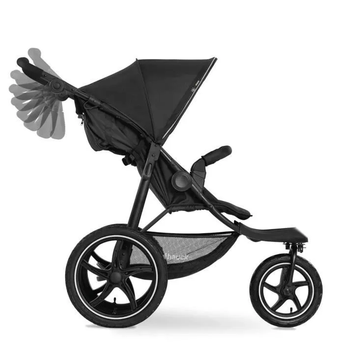 HAUCK Buggy Poussette - Noir - 3 roues Runner 2-3