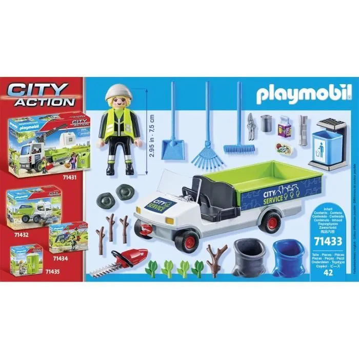 PLAYMOBIL 71433 Agent entretien avec véhicule électrique - City Action - Dès 4 ans-3