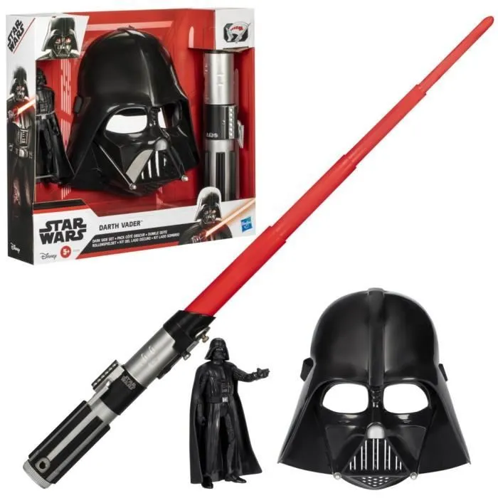 Pack Côté obscur Dark Vador, sabre laser rouge, masque Dark Vador et figurine de 15 cm, accessoire, dès 4 ans, Star Wars-0