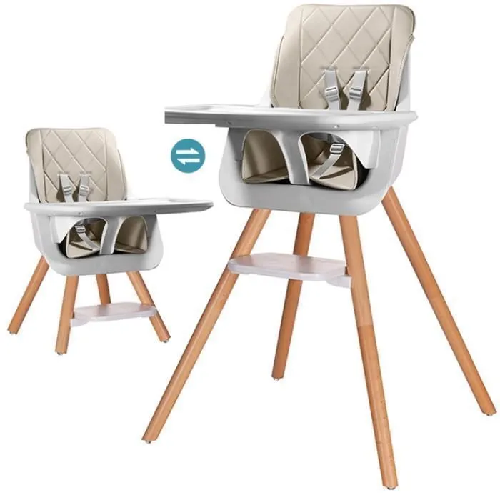 Chaise haute en bois évolutive StarWood naturel / beige-0