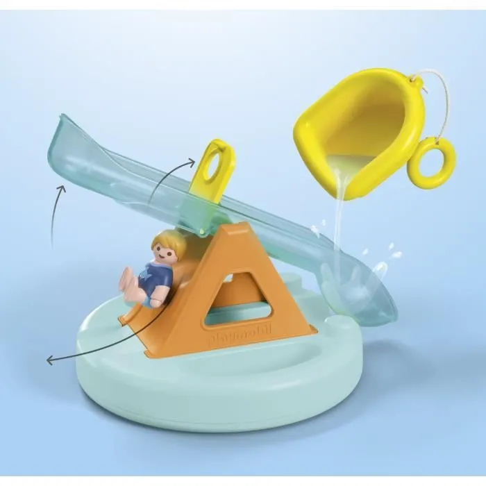 PLAYMOBIL Junior 71687 Ilôt avec toboggan aquatique, Jouet pour le bain, Dès 12 mois-4