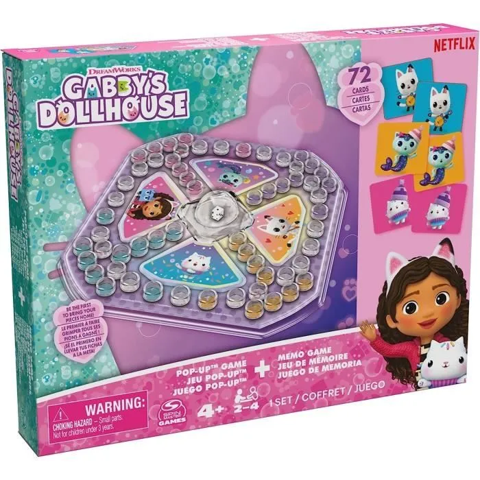 Spin Master 6068315 Gabby's Dollhouse Jeu Memo & Popup Pack de 2 pièces