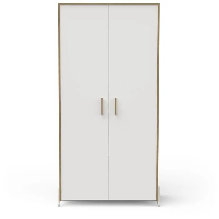 Armoire 2 portes - NAILI - Hamilton / Blanc mat - 89,1 x 50 x 183 cm - DEMEYERE-4