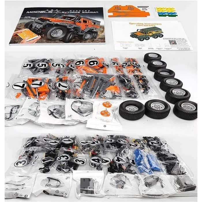 Jeu de Construction Technic Tout-Terrain Télécommande - Technic Avtoros Shaman 8x8 ATV - 2500 Pièces-2