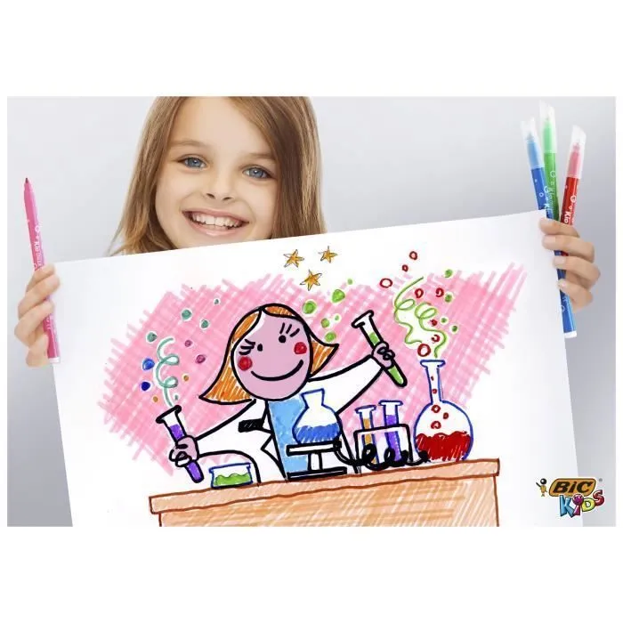 BIC Kids Kid Couleur Feutres de Coloriage à Pointe Moyenne - Couleurs Assorties, Etui Carton de 36-3