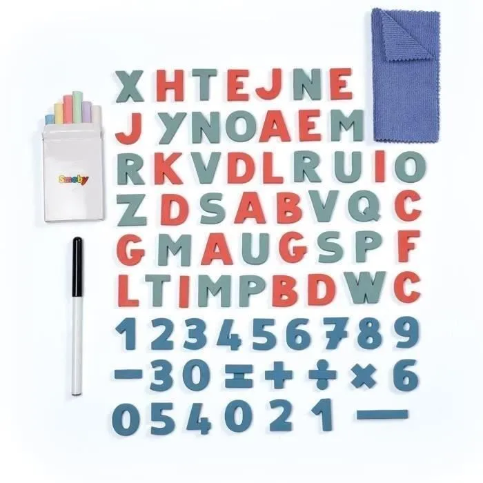 Smoby - Tableau Tubes - Double face magnétique et ardoise - Bac amovible - 80 accessoires inclus - Dés 3ans-1