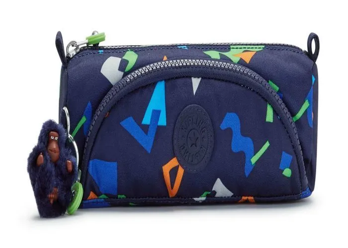 kipling Trousse à crayons bleu pour femme - Back To School Print Cute Pencase M Geo Mix Dark 143388-0