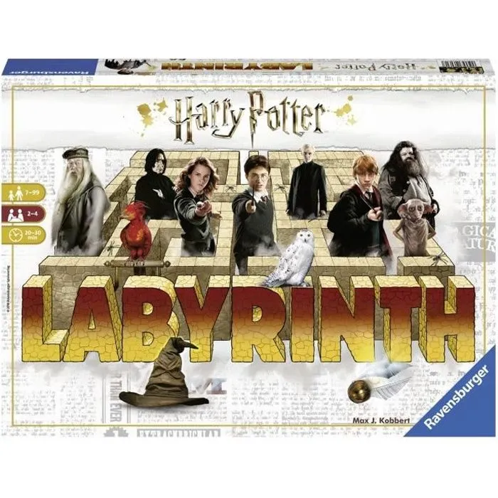 Labyrinthe Harry Potter, Jeu de société, Chasse au trésor dans un labyrinthe en mouvement, Dès 7 ans, Ravensburger-0