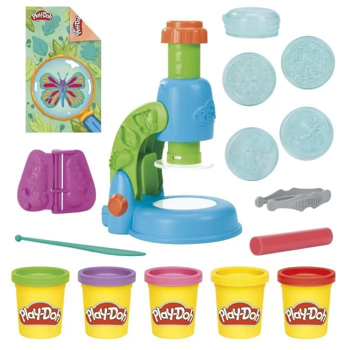 Play-Doh Mon petit microscope, pâte à modeler, 9 accessoires et 5 couleurs, dès 3 ans-1