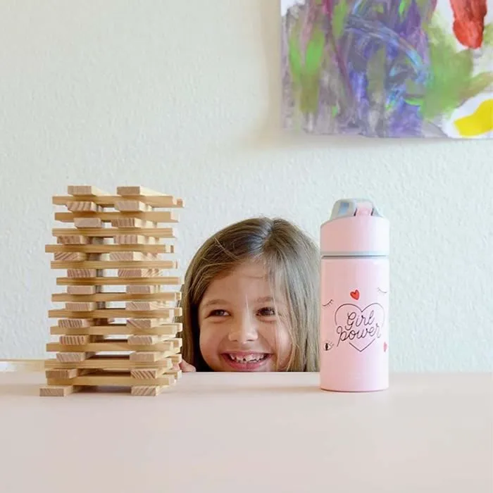 Gourde pour enfant en aluminium - SIGG - Girl Power - Rose - 0,4L - incassable et réutilisable-0