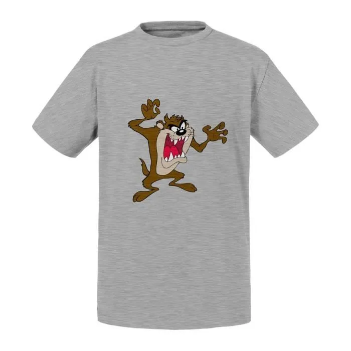 T-shirt Enfant Noir Taz Diable de Tasmanie Dessin Anime Enfant Cartoon-0