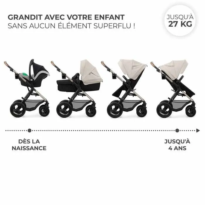 Kinderkraft - KSMOOV02GRY4000 - Poussette 4en1 MOOV 2 Moonlight Gris-3