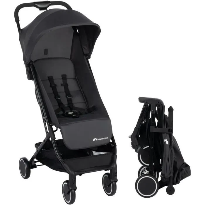 Bebeboutik BEBECONFORT SOKO Poussette canne ultra compacte legere des la naissance jusqu a 15 kg 3 4 ans environ Mineral graphite