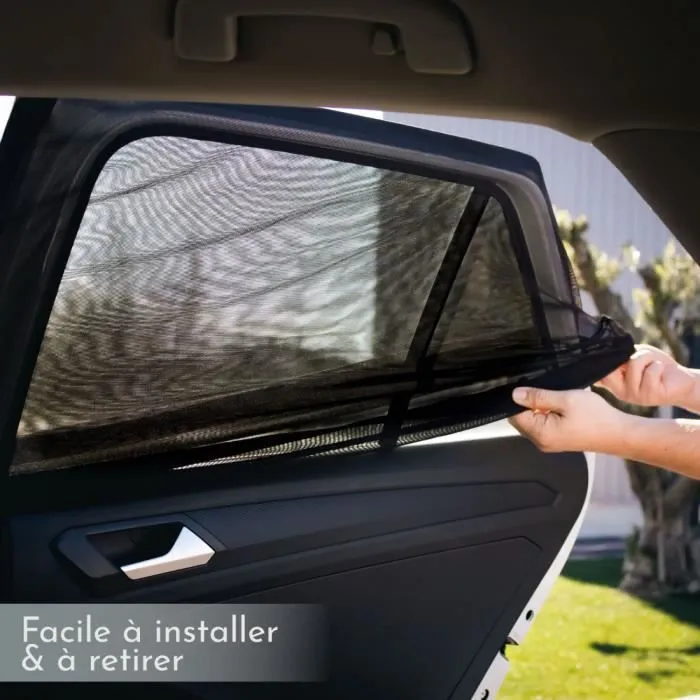 Lot de 2 pare-soleil pour vitres arrière de voiture - 90 x 55 cm - Monsieur Bébé-3
