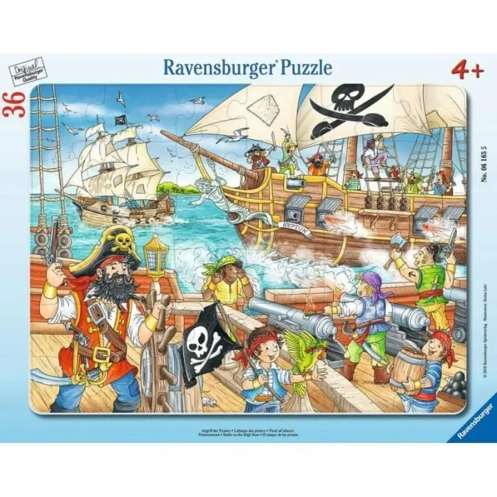 Ravensburger Puzzle cadre 30-48 pièces - L'attaque des pirates-0