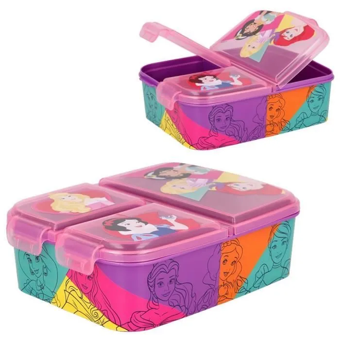 Boîte à Repas - STOR - Disney Princess - 3 Compartiments - Rose - Click-Up-0