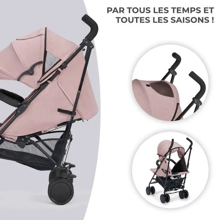 Poussette canne SIESTA - Kinderkraft - Position allongée - Pliable/Compacte - Rose-1