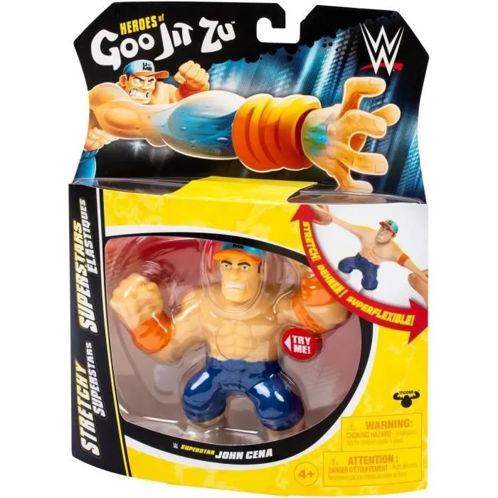 Figurine extensible - GOO JIT ZU WWE - John Cena - 11 cm - Texture élastique - Extensible 3x-3