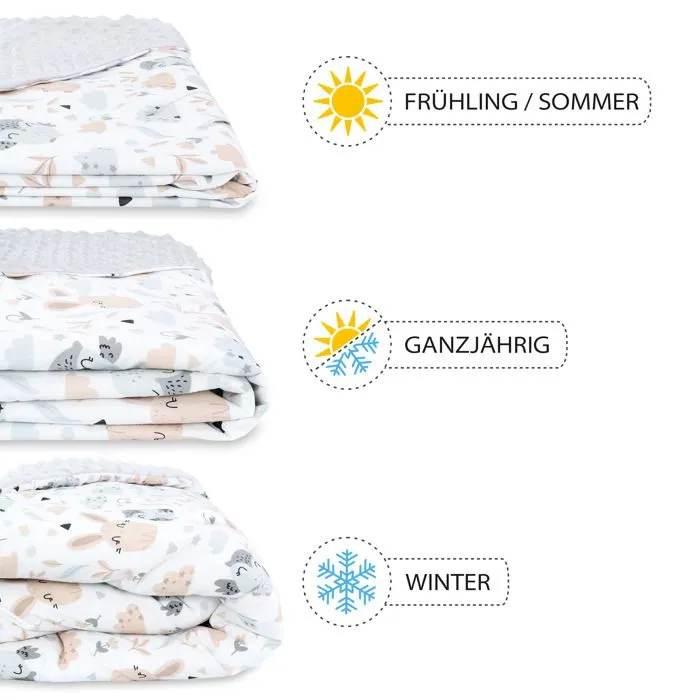 Couverture bébé pour nid d'ange siège Auto Bebe l'automne-Hiver 90x90 cm - Totsy Baby - Hibou - Gris - Coton-1