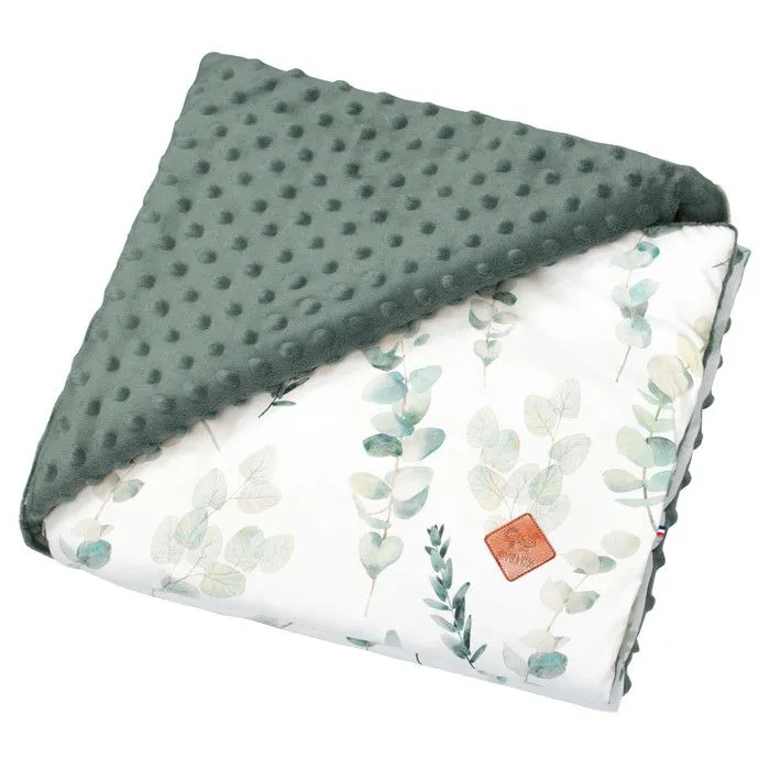 Couverture réversible en minky Eucalyptus 100x150 cm Vert-0