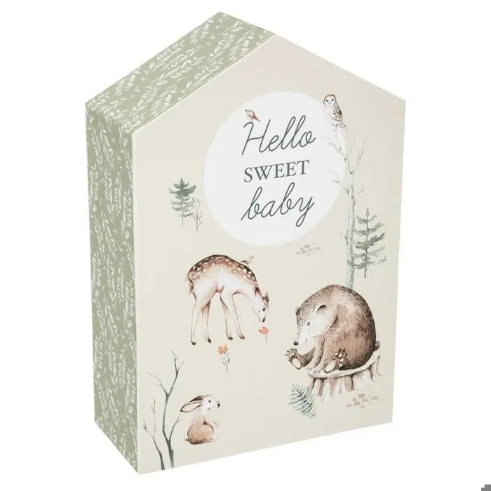 Coffret de naissance maison "Forêt" H30 -5 cm - Vert - Atmosphera createur d'interieur-0