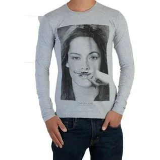 Tee shirt Little Eleven paris Chris LS Mixte (Garçon / Fille) Kristen Stewart Gris-1