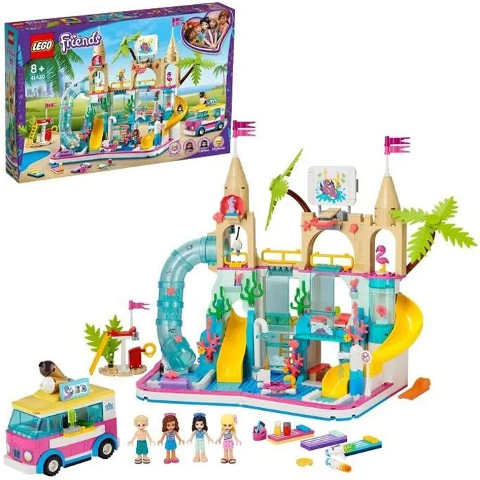 LEGO® Friends 41430 Le Parc Aquatique Plaisirs d'été avec Mini Poupées Emma & Olivia, Jouet pour Filles et Garçons de 8 Ans et plus-0