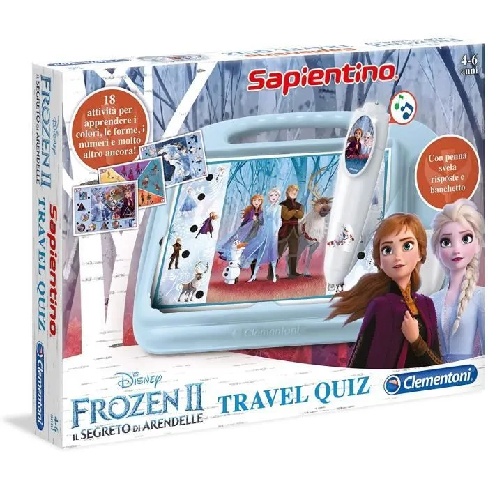 Clementoni - Travel Quiz La Reine des Neiges 2 Disney Jeu, Multicolore, - 16186-0