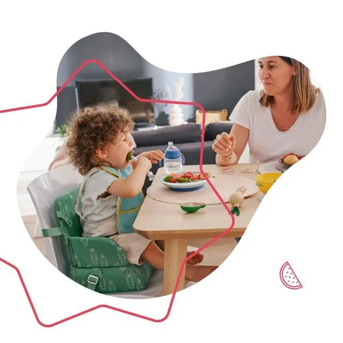 Badabulle Rehausseur Nomade - Pliage Compact - Universel - De 6 à 36 mois, Ours-1