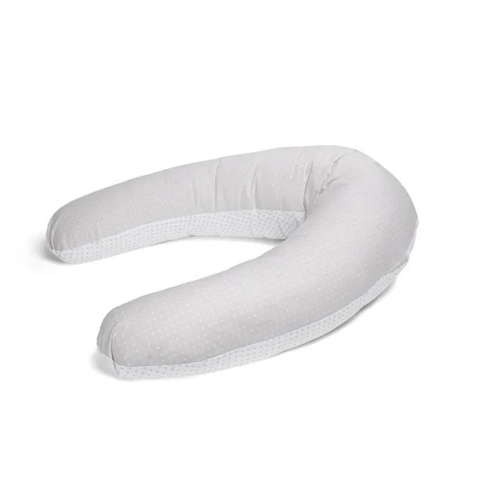 Coussin de maternité et d'allaitement Bebe évolutif GRIS 160 CM - Déhoussable avec remplissage mircrofibres-0