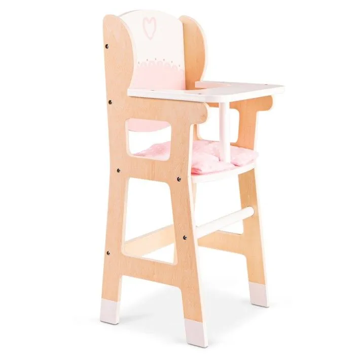 Chaise de poupée en bois NEW CLASSIC TOYS avec coussin - Blanc / Bois / Rose-1