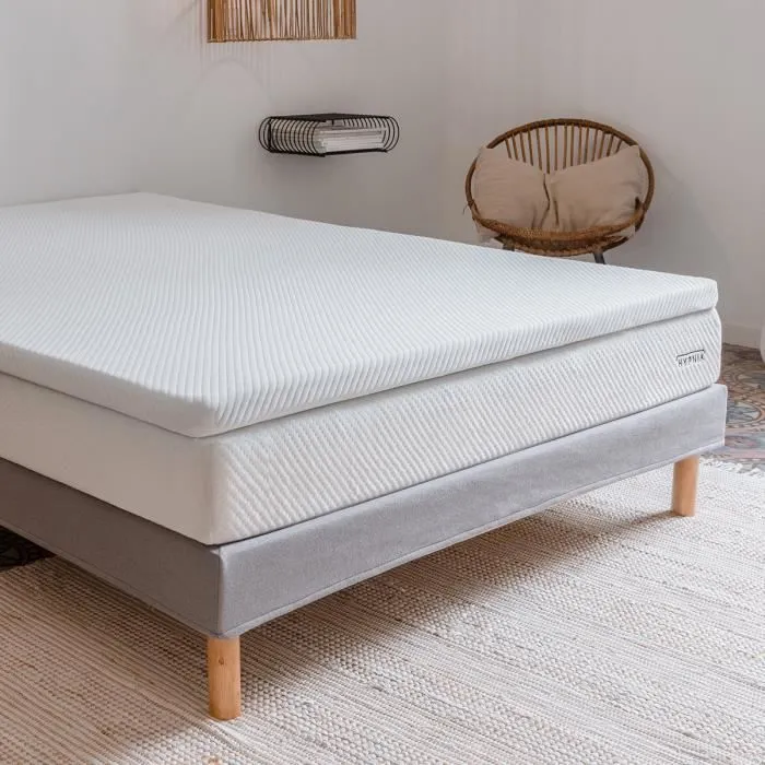 Surmatelas - HYPNIA - Bambou - 140 x 190 cm - Ferme - 8 cm Mémoire de forme-1