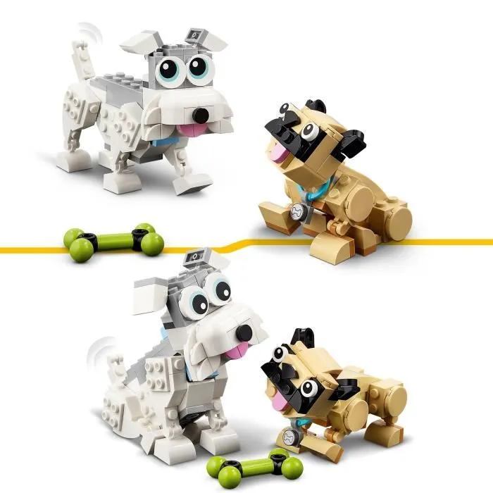 LEGO® Creator 3-en-1 31137 Adorables Chiens, Figurines de Teckel, Carlin, Caniche, Enfants Dès 7 Ans-2