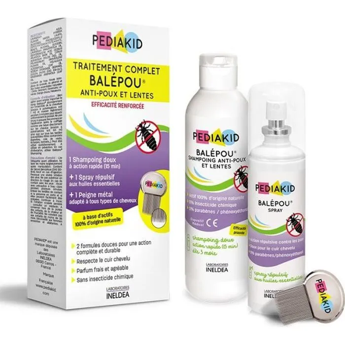 Pediakid Traitement Complet Balépou Anti-poux et Lentes-0