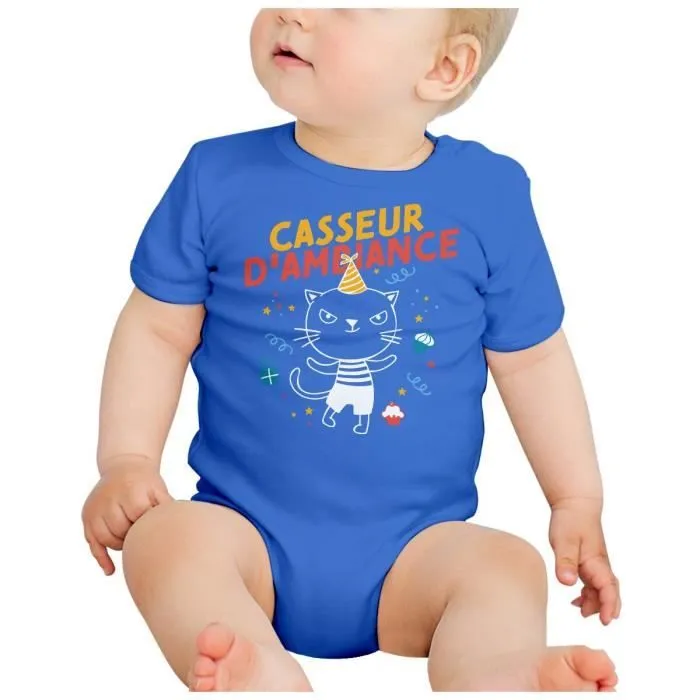 Body Bébé Manche Courte Bleu Raconteuse de Salade Jeu De Mot Blague Mignon-1