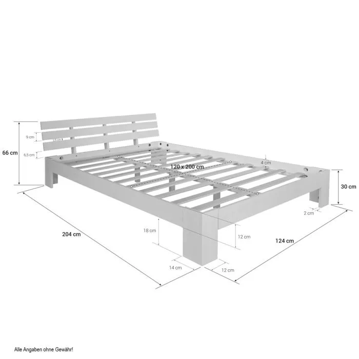 Lit double en bois Lit futon-1