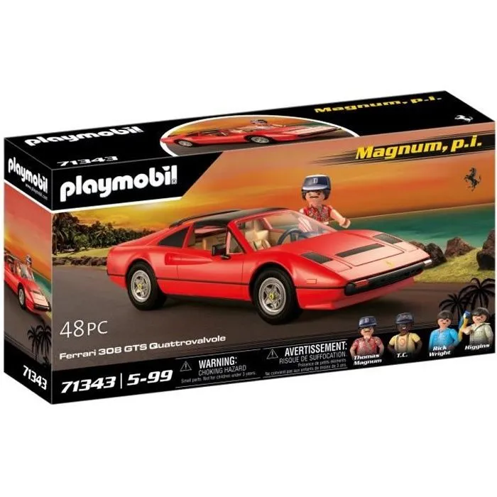 PLAYMOBIL 71343 Magnum Ferrari 308GT, Classic cars, Adulte, Voiture de collection, 48 pièces-0