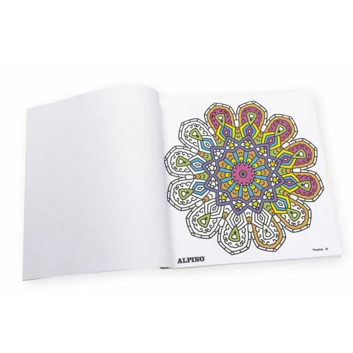Alpino Color Experience Kit Mandalas et Trousse 24 crayons de couleurs | Livre 120 Mandala + 24 crayons | Colore Mandala-0