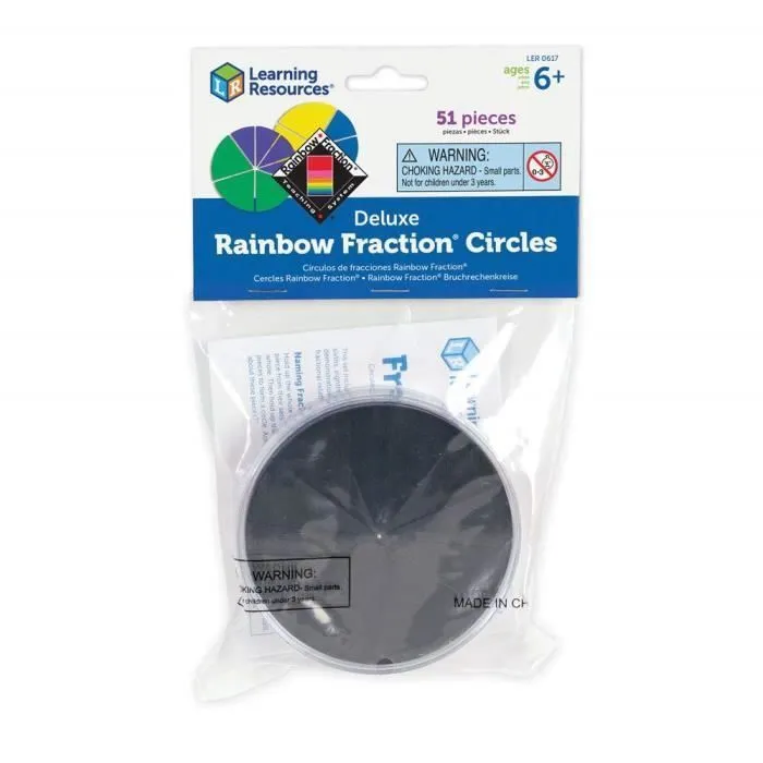 Learning Resources Cercles de fractions Deluxe en mousse souple aux couleurs de l'arc-en-ciel de - LER0617-1
