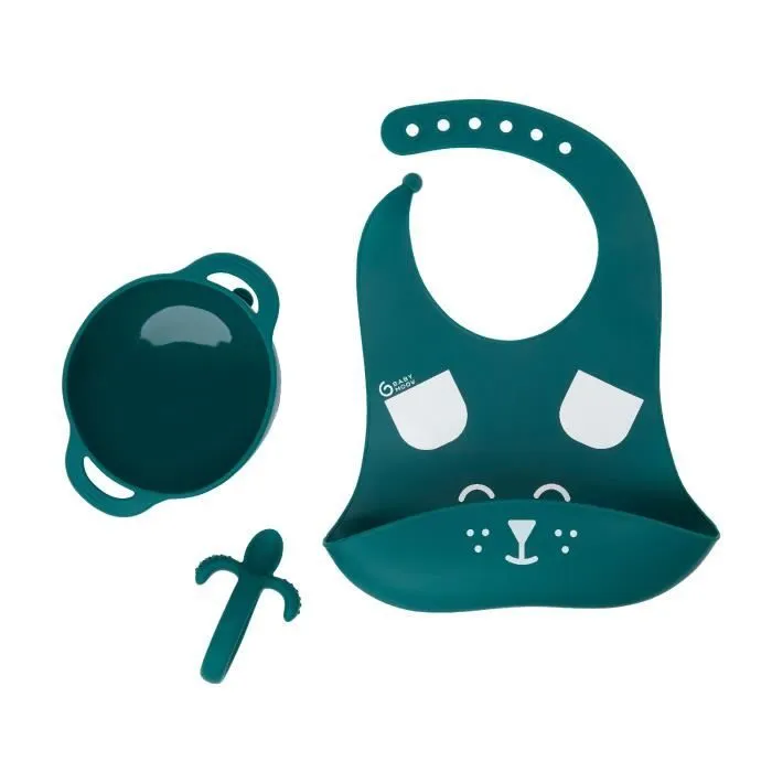 Babymoov Coffret repas 6-12 mois 3 pièces, FIRST'ISY Chien Bleu-0