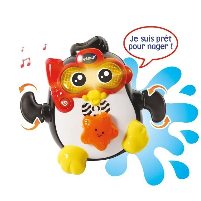 Jouet de Bain interactif VTECH BABY - Gédéon, Champion de Natation - Pingouin Nageur pour Bébé dès 1 an-2