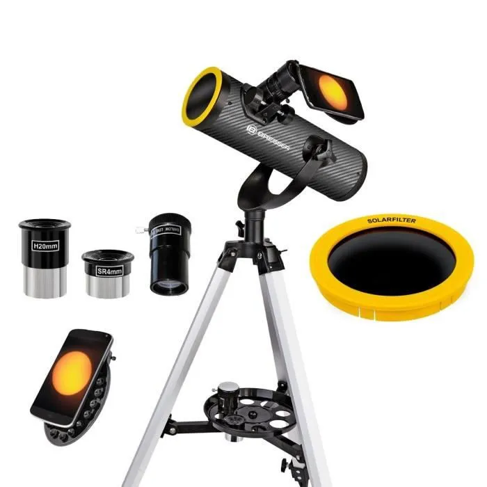 BRESSER Télescope 76/350 avec Filtre Solaire pour l'Observation du soleil-0