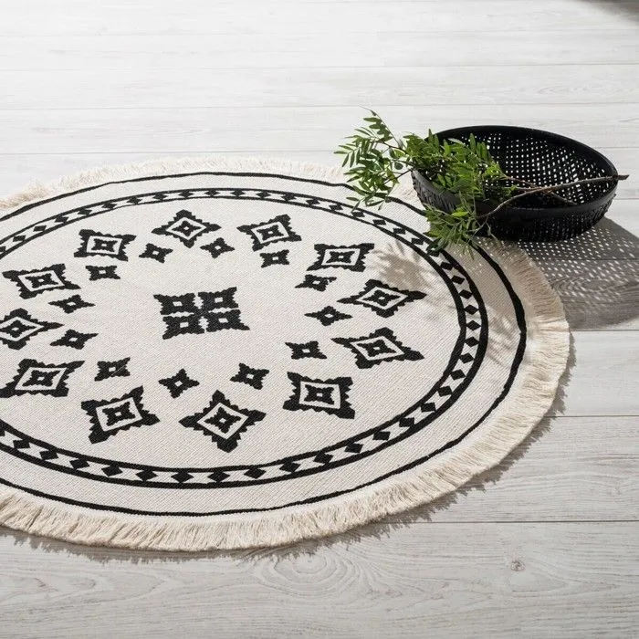 Tapis "Nomade" - coton - D90 cm - Multicolore - Atmosphera createur d'interieur-5