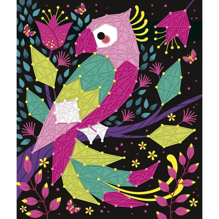 Kit Créatif - Coffret 2 Tableaux Fils Tendus Animaux De La Jungle À Créer-4