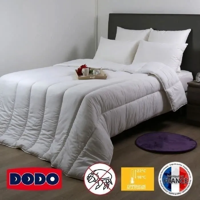 DODO Couette tempérée 300g/m² anti-acariens NIAGARA 240x260 cm blanc-1