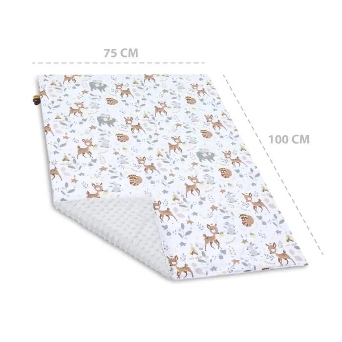 Couverture Landau Bébé Hiver avec Minky 75x100 cm - Couverture Enfant Couverture Doudou Couverture Landau Couverture Nouveau-Né Cerf-1